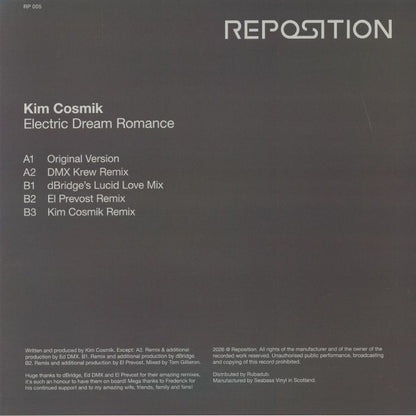Kim Cosmik – Electric Dream Romance (12", Reposition, 2026) Back Cover