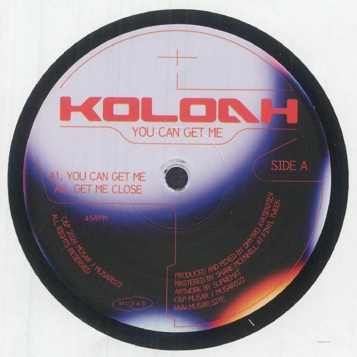 Koloah – You Can Get Me (12", Musar Recordings, 2026) Front Cover