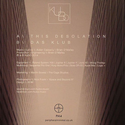 Kubo – This Desolation (7", Peripheral Minimal, 2014) Back Cover