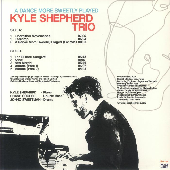 Kyle Shepherd Trio – A Dance More Sweetly Played (LP, Matsuli Music, 2024) Back Cover