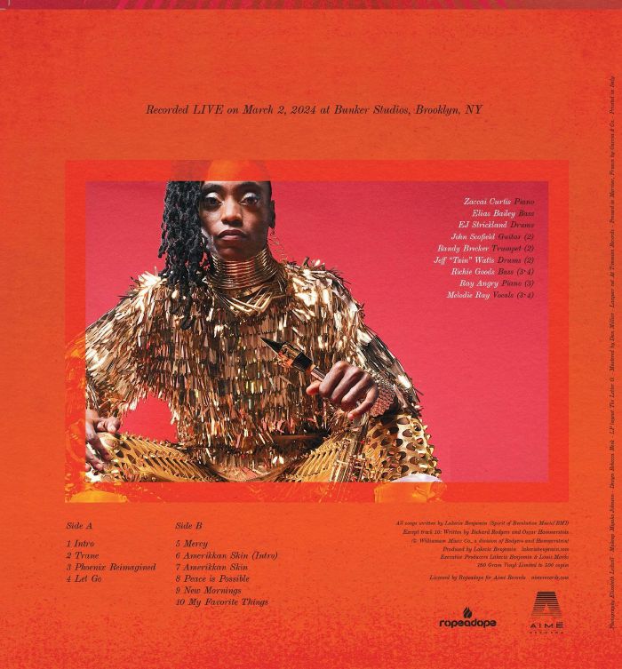 Lakecia Benjamin – Phoenix Reimagined (Live) (LP, 180g, Limited to 500, Aimé Records, 2025) Back Cover