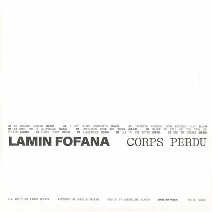 Lamin Fofana – Corps Perdu (2xLP, Shelter Press, 2026) Back Cover