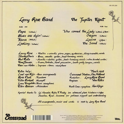 Larry Rose Band – The Jupiter Effect (LP, BBE, 2020) Back Cover