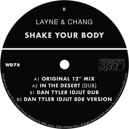 Layne & Chang – Shake Your Body (12", Whiskey Disco, 2026) Back Cover