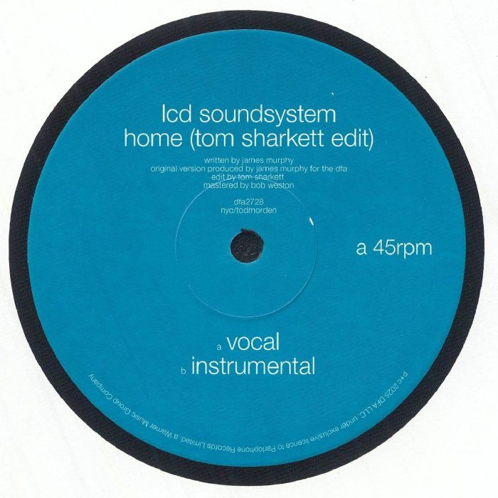 LCD Soundsystem – Home (Tom Sharkett Edit) (12", DFA Records, 2025) Front Cover