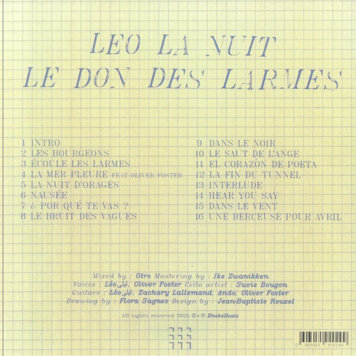 Léo La Nuit – Le Don Des Larmes (LP, Knekelhuis, 2025) Back Cover