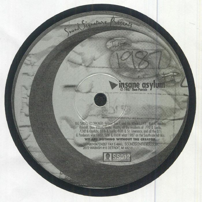 Leron Carson / Theo Parrish – The 1987 EP (12", Sound Signature, 2001) Back Cover