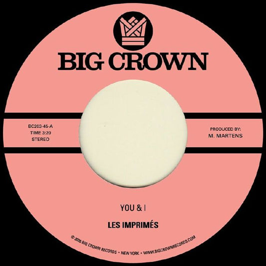 Les Imprimes – You & I (7", Big Crown, 2026) Front Cover