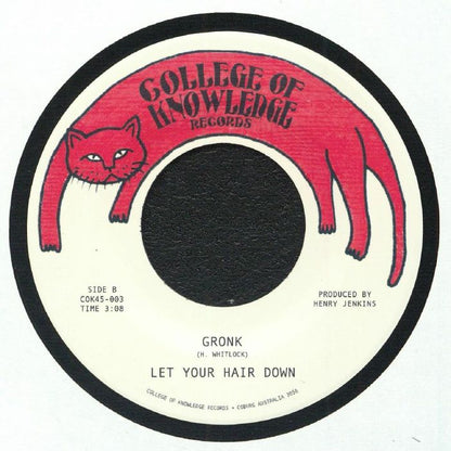 Let Your Hair Down – Pingu's Anthem / Gronk (7", College Of Knowledge Records, 2026) Back Cover