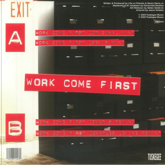 Life On Planets – Work Come First (12", Tuskegee Music, 2025) back cover