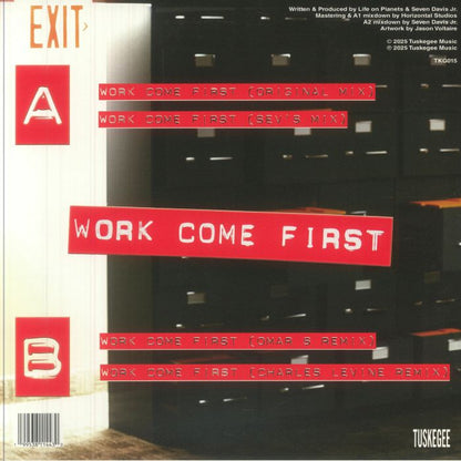 Life On Planets – Work Come First (12", Tuskegee Music, 2025) back cover