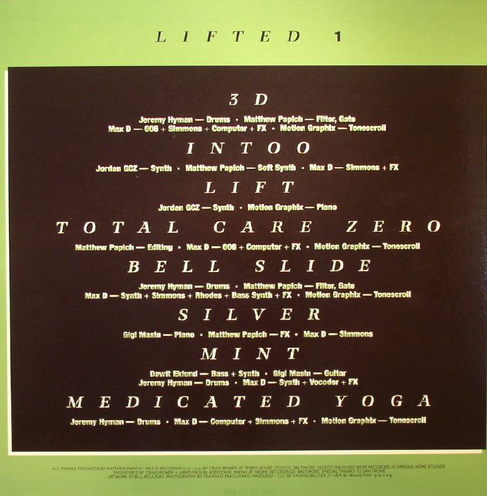 Lifted – 1 (LP, Pan, 2015) Back Cover