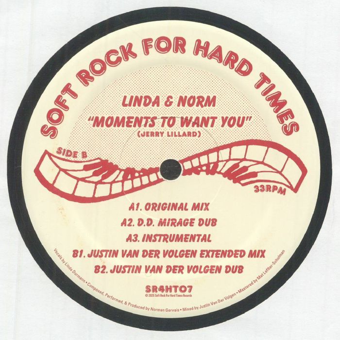 Linda & Norm – Moments To Want You (12", Soft Rock For Hard Times, 2026) Back Cover