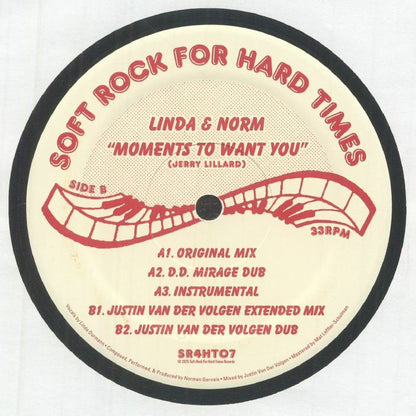 Linda & Norm – Moments To Want You (12", Soft Rock For Hard Times, 2026) Back Cover