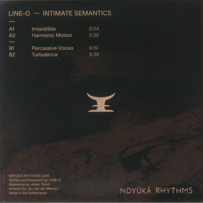 Line-o – Intimate Semantics (12", Ndyuka Rhythms, 2026) Back Cover