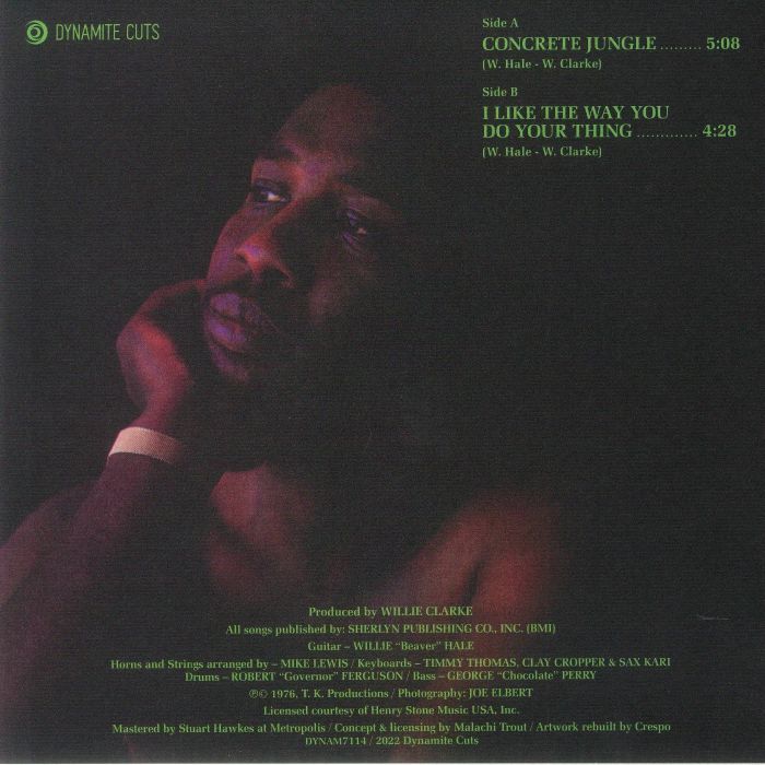 Little Beaver – Concrete Jungle / I Like The Way You Do Your Thing (7", Dynamite Cuts, 2023) Back Cover