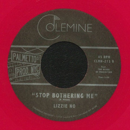 Lizzie No – Sweeter Than Strychnine / Stop Bothering Me (7", Red, Colemine Records, 2022) Back Cover
