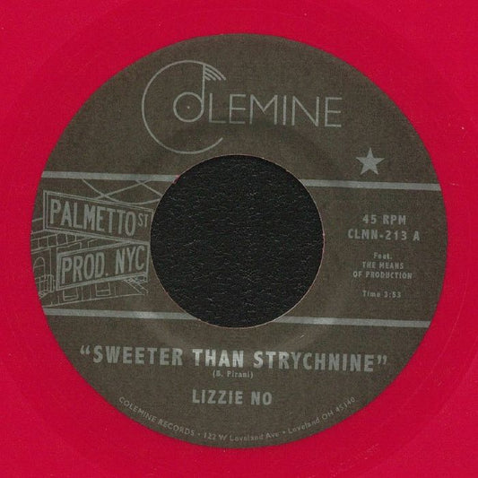 Lizzie No – Sweeter Than Strychnine / Stop Bothering Me (7", Red, Colemine Records, 2022) Front Cover