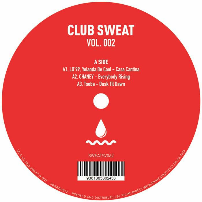 LO'99 / Yolanda Be Cool / Chaney / Tseba / Steve Lawler / Dvirnuns / Bonafique – Club Sweat Vol 2 (12", Club Sweat, 2026) Front Cover