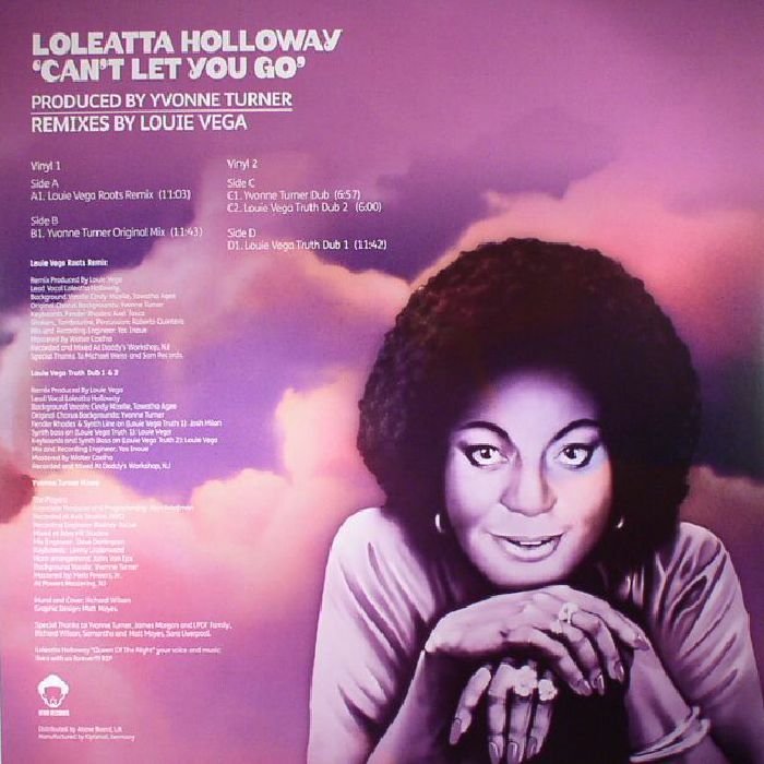 Loleatta Holloway – Can't Let You Go (2x12", Vega Records, 2017) Back Cover