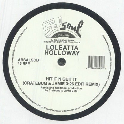 Loleatta Holloway – Hit It N Quit It (Cratebug & Jamie 3:26 Edit Remix) (12", Salsoul Records, 2026) Front Cover