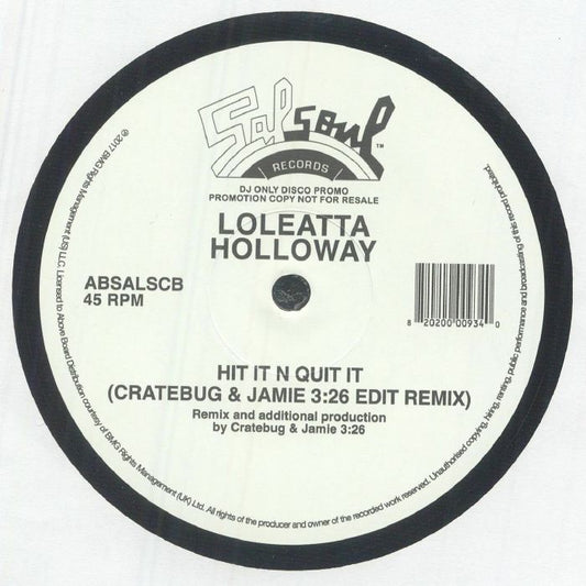Loleatta Holloway – Hit It N Quit It (Cratebug & Jamie 3:26 Edit Remix) (12", Salsoul Records, 2026) Front Cover