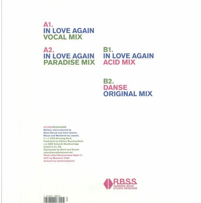 Loods & Gerd Janson – In Love Again (12", Running Back, 2025) Back Cover