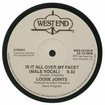Loose Joints – Is It All Over My Face (12", West End Records, 2025) back cover