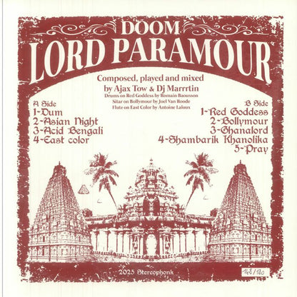Lord Paramour – Doom (LP, Stereophonk, 2025) Back Cover