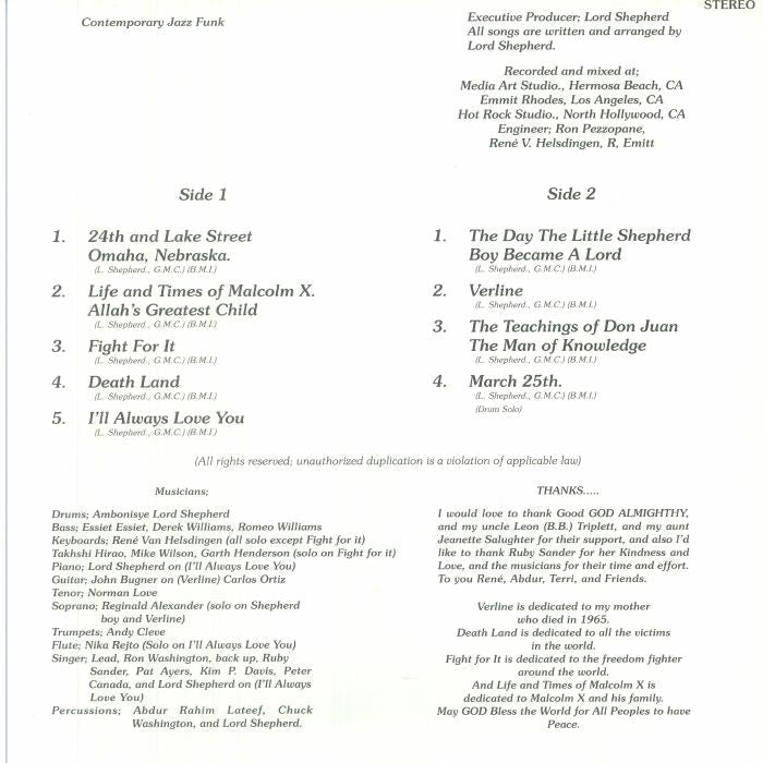 Lord Shepherd – Evidence For Real (LP, Frederiksberg Records, 2025) Back Cover