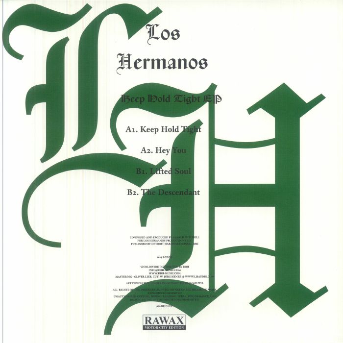 Los Hermanos – Keep Hold Tight EP (12", Green, Rawax Motor City Edition, 2026) Back Cover
