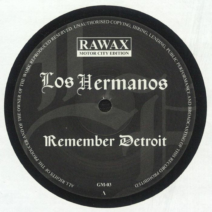 Los Hermanos – Remember Detroit (12", Rawax Motor City Edition, 2024) Front Cover
