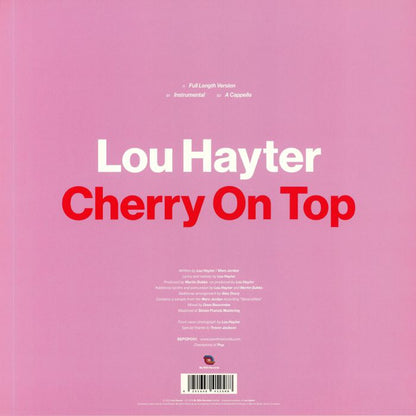 Lou Hayter – Cherry On Top (12", White, Be With Records, 2019) Back Cover