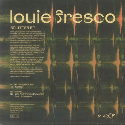 Louie Fresco – Splitter EP (12", Mikro Records, 2026) Back Cover