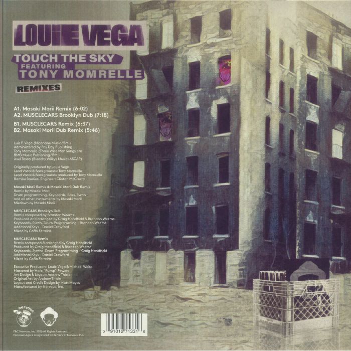 Louie Vega feat Tony Momrelle – Touch The Sky (12", Nervous, 2026) Back Cover