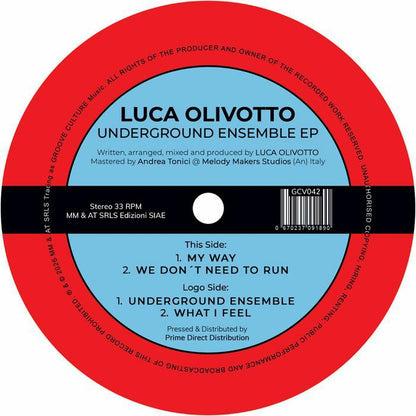 Luca Olivotto – Underground Ensemble EP (12", Groove Culture Music, 2026) Back Cover