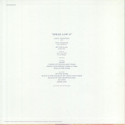 Lucia Cadotsch – Speak Low II (LP, Purple, We Jazz, 2020) Back Cover