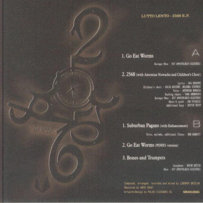 Lutto Lento – 2568 (7", Meakusma, 2025) Back Cover