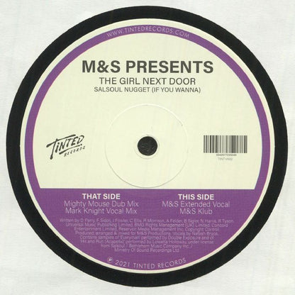 M&S Presents The Girl Next Door – Salsoul Nugget (If You Wanna)  (12", Tinted Records, 2021) Back Cover