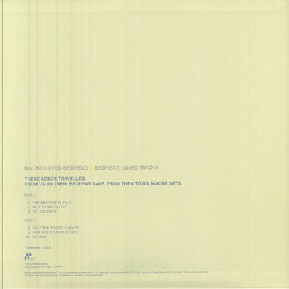Macha Bedhead – Macha Loved Bedhead • Bedhead Loved Macha (12", Numero Group, 2026) Back Cover