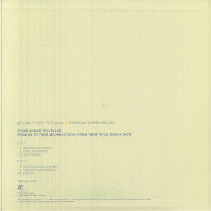 Macha Bedhead – Macha Loved Bedhead • Bedhead Loved Macha (12", White, Numero Group, 2026) Back Cover