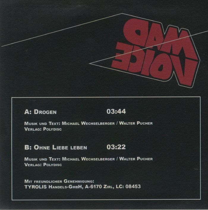 Mad Voice – Drogen / Ohne Liebe leben (7", Wiener Brut, 2021) back cover