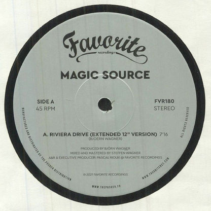 Magic Source – Riviera Drive (12", Favorite Recordings, 2022) Front Cover