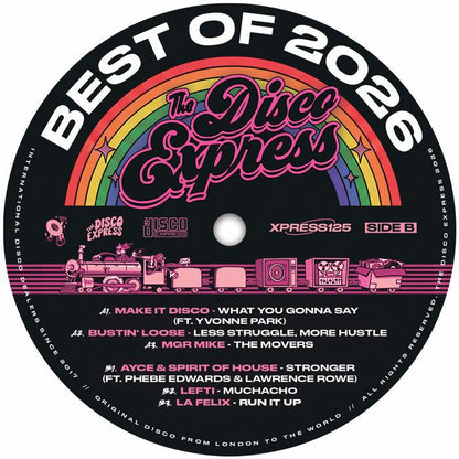 Make It Disco / BUSTIN' Loose / Mgr Mike / Ayce / Spirit Of House / Lefti / La Felix – Best Of 2026 (12", hot pink, The Disco Express, 2026) Back Cover
