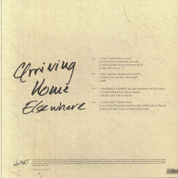 Makèz – Arriving Home Elsewhere (2x12", NO ART, 2026) Back Cover