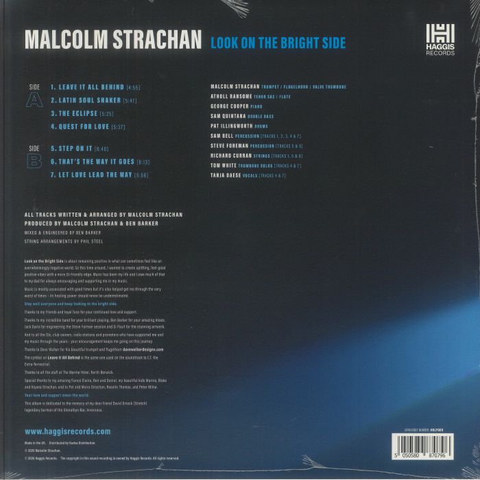 Malcolm Strachan – Look On The Bright Side (LP, Haggis Records, 2026) Back Cover