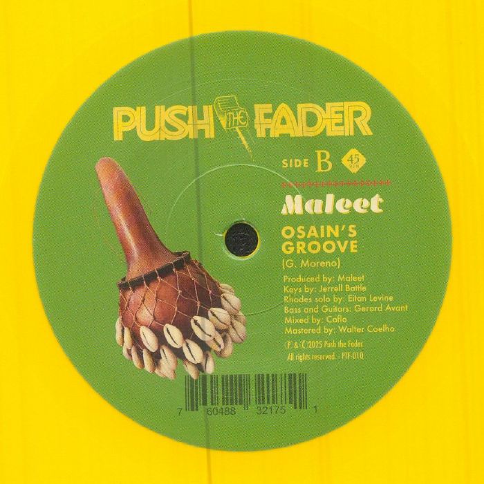 Maleet – Caridad / Osain's Groove (7", Sunshine Yellow, Push The Fader, 2026) Back Cover