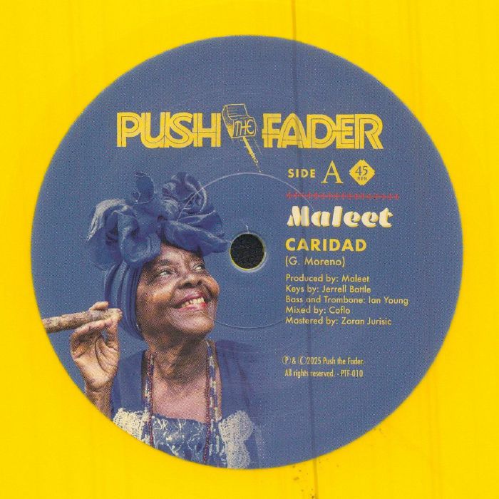 Maleet – Caridad / Osain's Groove (7", Sunshine Yellow, Push The Fader, 2026) Front Cover