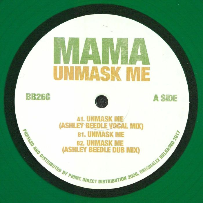 Mama – Unmask Me (12", Green Vinyl, Batty Bass, 2026) Front Cover