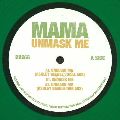 Mama – Unmask Me (12", Green Vinyl, Batty Bass, 2026) Front Cover